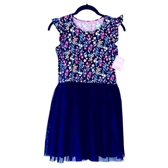 🌸 Cynthia Rowley Girls Dress with Navy Tulle Skirt. - Picture 1 of 5